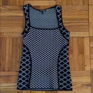 Intermix black white geometric sweater top